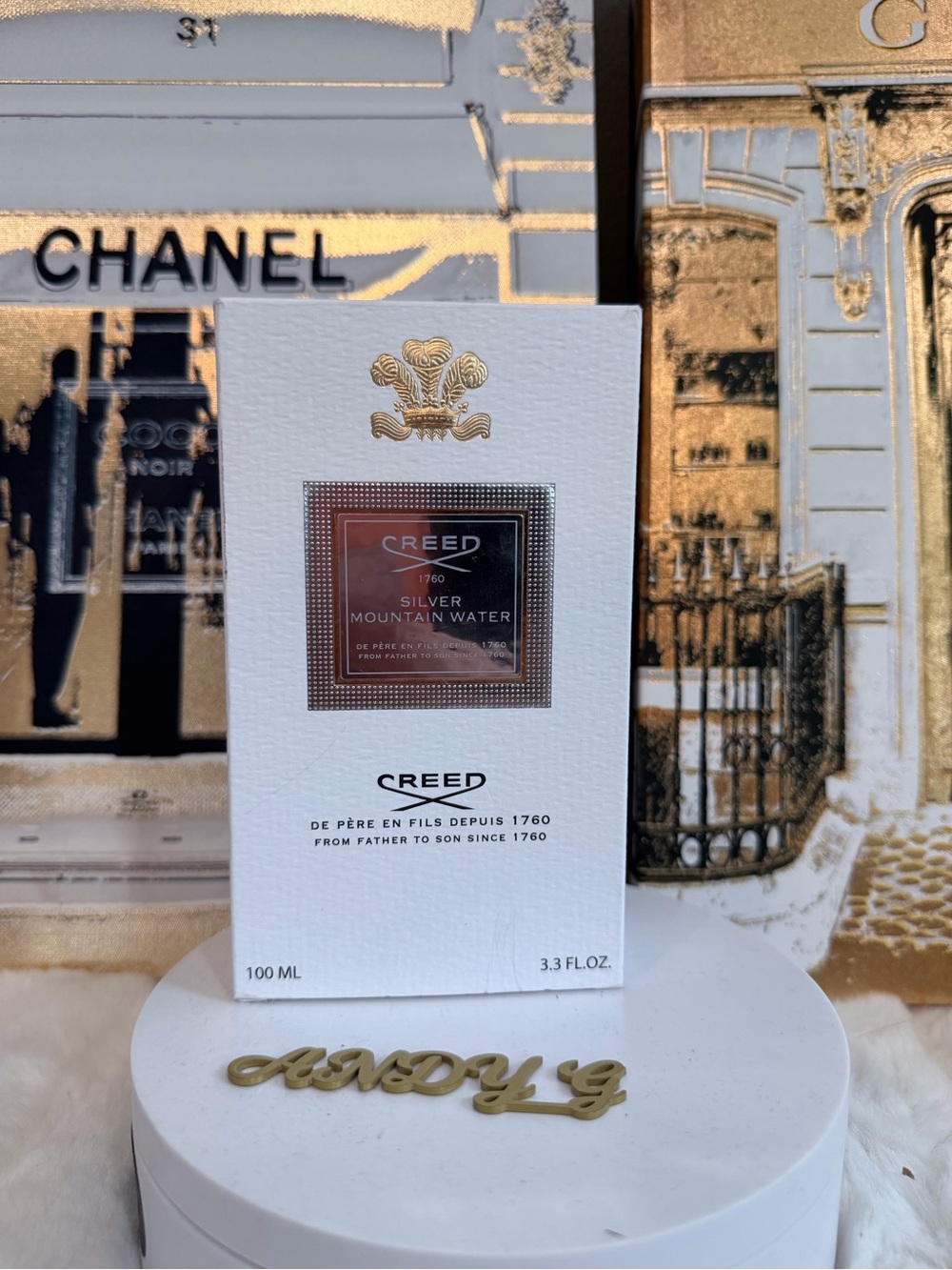 Creed Silver Mountain Water White & Gold Box